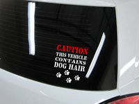 Caution Dog Hair Decal